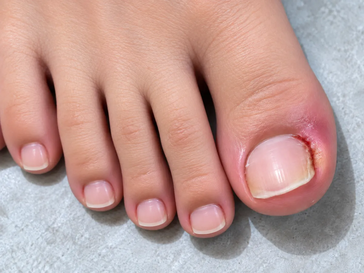 Ingegroeide teennagel als voorbeeld van een voetprobleem bij pedicure in Nuenen